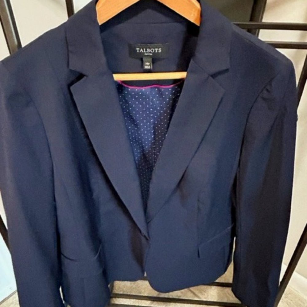 Talbots navy pant suit - pants and blazer 14P Petite